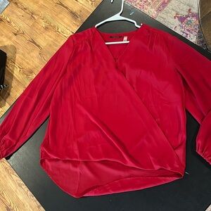 NEVER WORN Tahari Red Long Sleeved Blouse